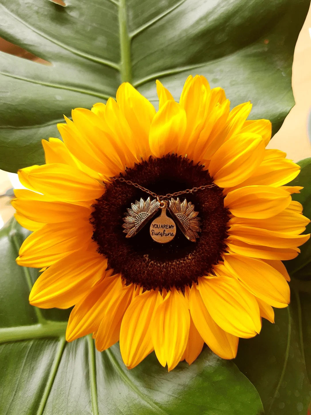 You Are My Sunshine Sunflower Necklace🌻(Double-sided engraving)