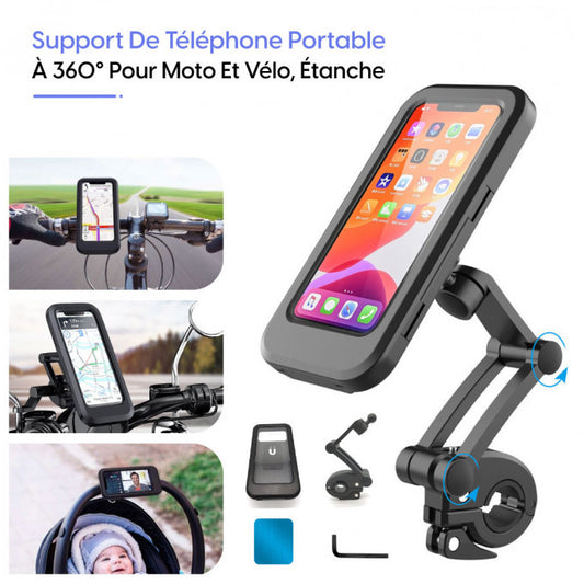 Phone Holder Waterproof 360° Rotation with Water-Resistant Screen.